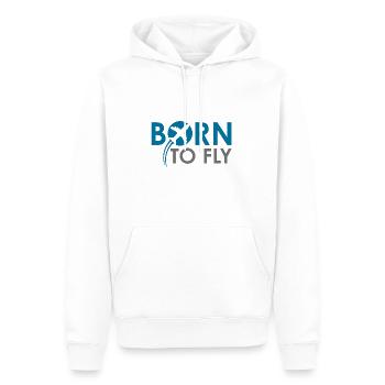 Født at flyve! Født til at flyve - Herre Premium økologisk hoodie - hvid - Foran - Nico (187cm)