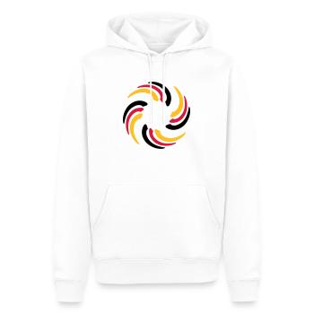 Schwarz Rot Gold Deutschland Kreis Flagge - Männer Premium Bio Hoodie - Weiß - Vorne - Nico (187cm)