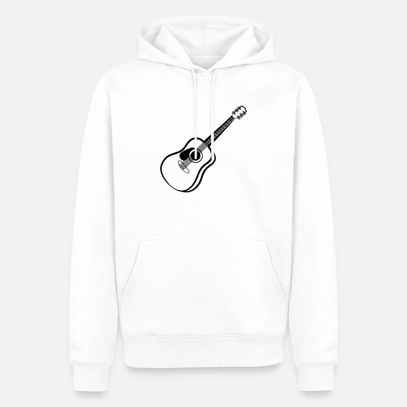 Guitare acoustique - Sweat à capuche Premium bio Homme - blanc