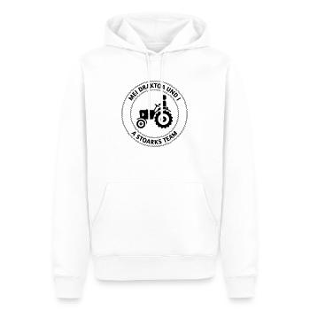 Mei Draktoa Und I – A Stoarks Team! (Bayerisch) - Männer Premium Bio Hoodie - Weiß - Vorne - Nico (187cm)