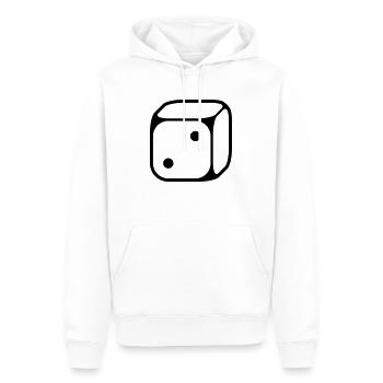 2 cubes (deux / 1C) - Sweat à capuche Premium bio Homme - blanc - Devant - Nico (187cm)