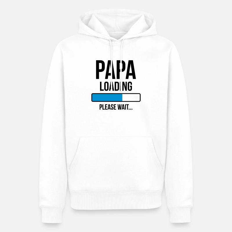 Papa Loading Please wait... - Sweat à capuche Premium bio Homme - blanc