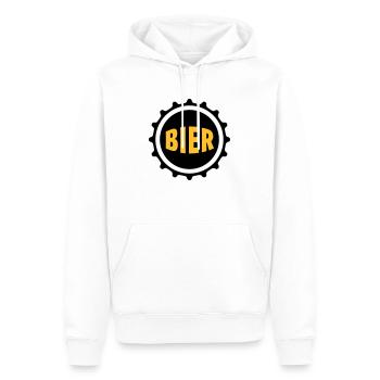 Bier Beer Bierdeckel Flaschenbier Kronkorken Durst - Männer Premium Bio Hoodie - Weiß - Vorne - Nico (187cm)