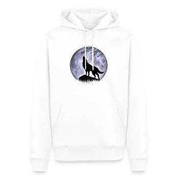 Wolf Vollmond Halloween Nacht Albtraum nightmare - Männer Premium Bio Hoodie - Weiß - Vorne - Nico (187cm)
