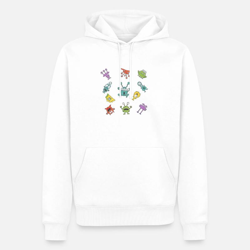 Monsters at random - Sweat à capuche Premium bio Homme - blanc