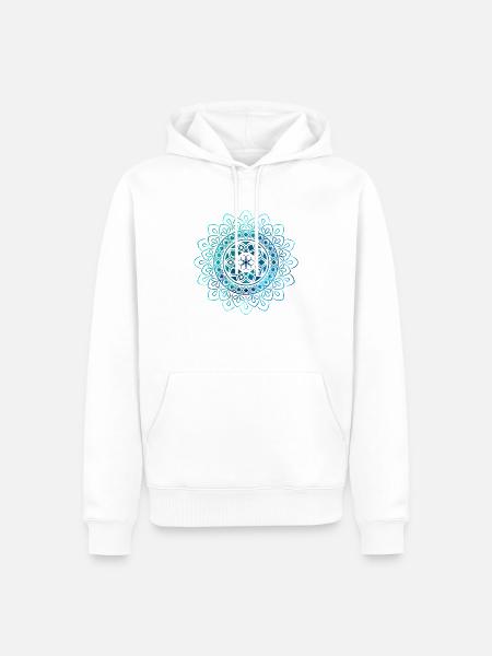 Mandala - Blue - Men’s Premium Organic Hoodie - white
