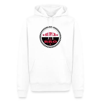 Super bro 111 - Sweat à capuche Premium bio Homme - blanc - Devant - Nico (187cm)