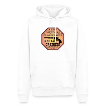 tu vois le monde se divise en deux - Sweat à capuche Premium bio Homme - blanc - Devant - Nico (187cm)