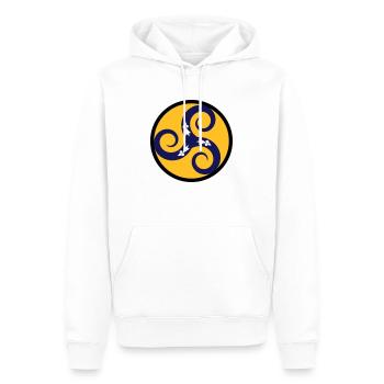 TRISKELL AUX HERMINES - Sweat à capuche Premium bio Homme - blanc - Devant - Nico (187cm)