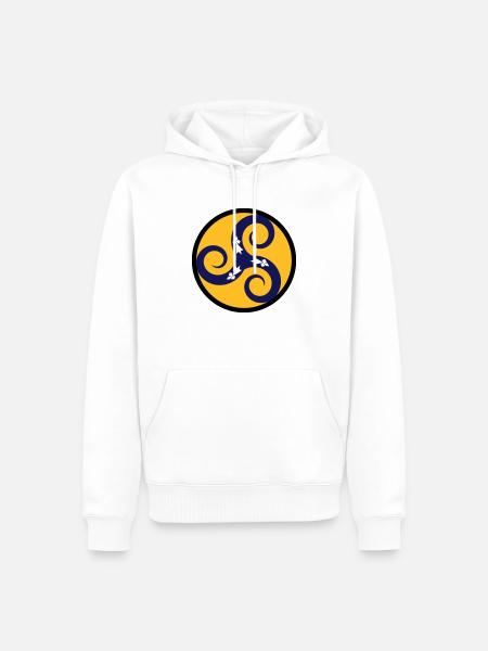 TRISKELL AUX HERMINES - Sweat à capuche Premium bio Homme - blanc