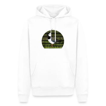 jz.birds Kiebitz Vogel Design - Männer Premium Bio Hoodie - Weiß - Vorne - Nico (187cm)