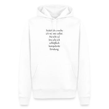 Natürlich spreche ich mit mir selbst - Männer Premium Bio Hoodie - Weiß - Vorne - Nico (187cm)