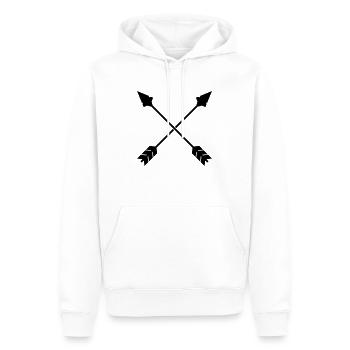 Pfeile - Männer Premium Bio Hoodie - Weiß - Vorne - Nico (187cm)