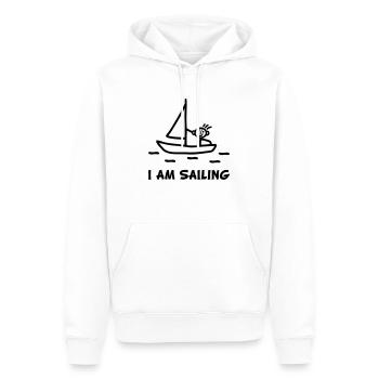 I am sailing - Men’s Premium Organic Hoodie - white - Front - Nico (187cm)