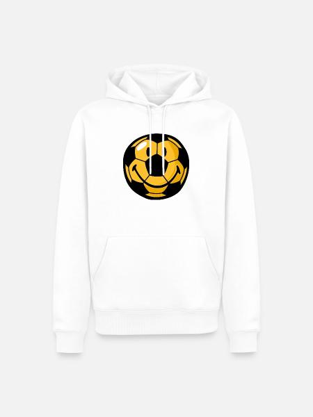 Smiley football - Männer Premium Bio Hoodie - Weiß