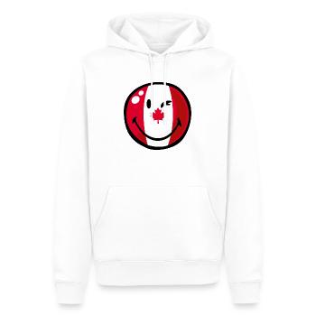Smiley Flag Canada - Männer Premium Bio Hoodie - Weiß - Vorne - Nico (187cm)