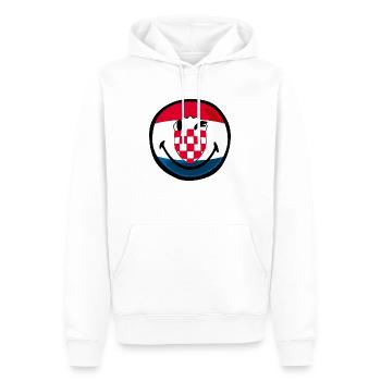 Smiley Croatia - Sweat à capuche Premium bio Homme - blanc - Devant - Nico (187cm)