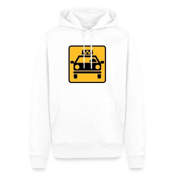 Taxi - Männer Premium Bio Hoodie - Weiß - Vorne - Nico (187cm)
