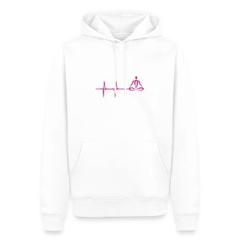 yoga - Sweat à capuche Premium bio Homme - blanc - Devant - Nico (187cm)