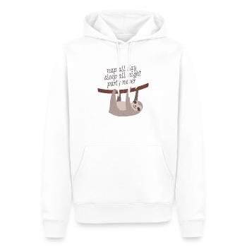 Nap All Day, Sleep All Night, Party Never - Sweat à capuche Premium bio Homme - blanc - Devant - Nico (187cm)