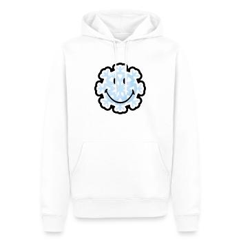 Smiley Snow Flake - Sweat à capuche Premium bio Homme - blanc - Devant - Nico (187cm)