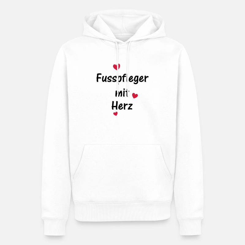 Fusspfleger mit Herz - Männer Premium Bio Hoodie - Weiß