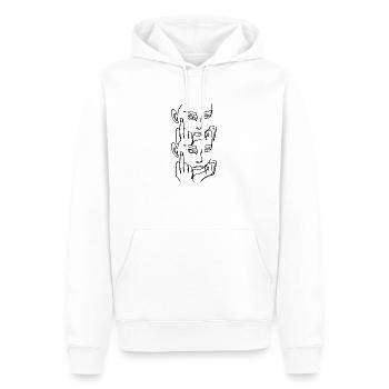 Abstrait Grafitti Print Art Hipster Face Woman - Sweat à capuche Premium bio Homme - blanc - Devant - Nico (187cm)