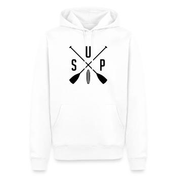 SUP - Männer Premium Bio Hoodie - Weiß - Vorne - Nico (187cm)