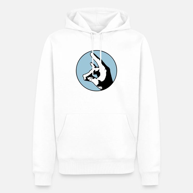 Lynx du silence - Sweat à capuche Premium bio Homme - blanc
