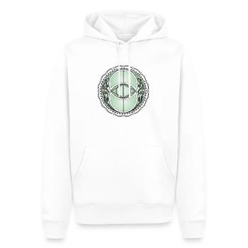 Vesica Piscis, Chalice Well, géométrie sacrée, vie - Sweat à capuche Premium bio Homme - blanc - Devant - Nico (187cm)