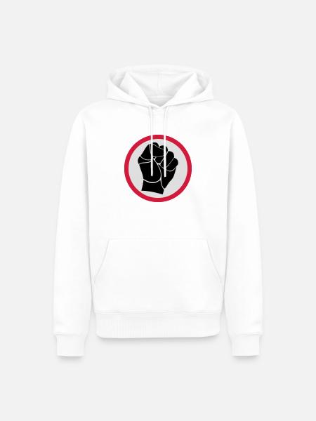 Fist - Poing - Sweat à capuche Premium bio Homme - blanc