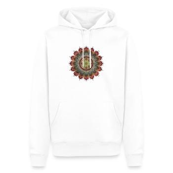 HANDPAN hang drum MANDALA earth colors - Männer Premium Bio Hoodie - Weiß - Vorne - Nico (187cm)