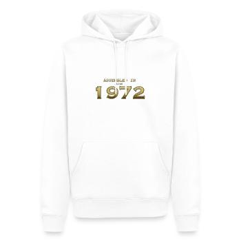Assembled June 1972 - Men’s Premium Organic Hoodie - white - Front - Nico (187cm)