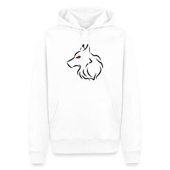 Le loup - Sweat à capuche Premium bio Homme - blanc - Devant - Nico (187cm)