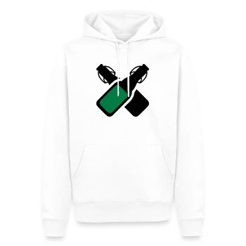 Alkohol - Bierflaschen - Männer Premium Bio Hoodie - Weiß - Vorne - Nico (187cm)