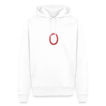 O - Buchstabe - Männer Premium Bio Hoodie - Weiß - Vorne - Nico (187cm)