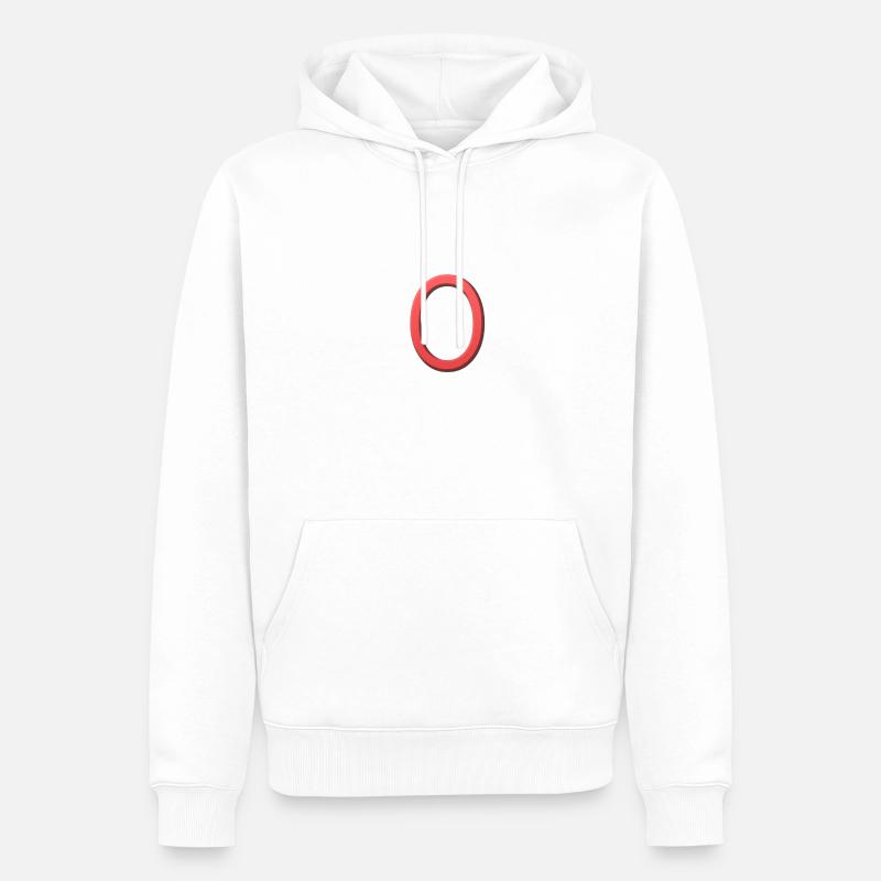 O - Buchstabe - Männer Premium Bio Hoodie - Weiß