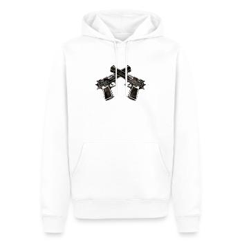guns design - Männer Premium Bio Hoodie - Weiß - Vorne - Nico (187cm)