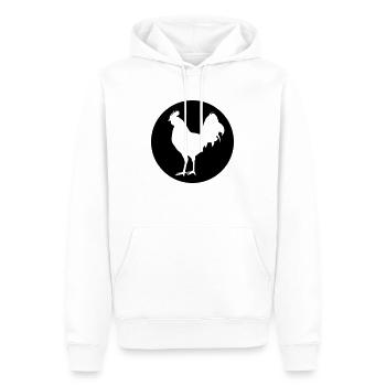 hahn icon - Männer Premium Bio Hoodie - Weiß - Vorne - Nico (187cm)
