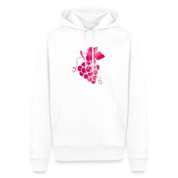 weintrauben wasserfarben pink - Männer Premium Bio Hoodie - Weiß - Vorne - Nico (187cm)