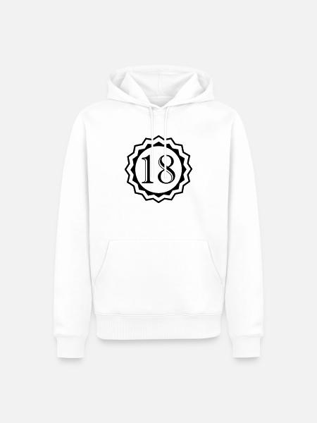 18 - Männer Premium Bio Hoodie - Weiß