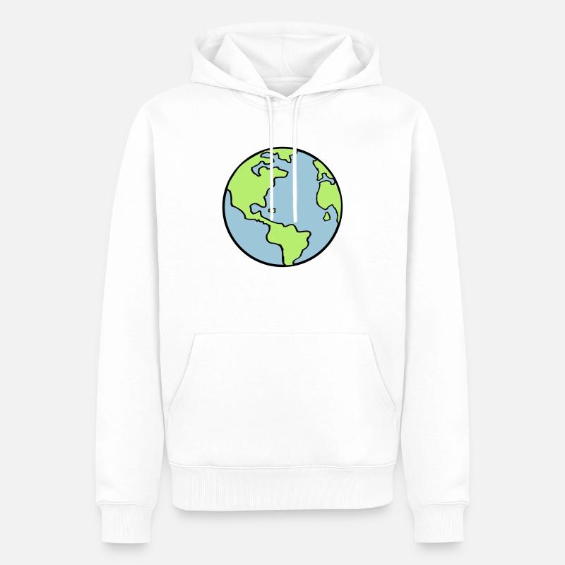 erde_002 - Sweat à capuche Premium bio Homme - blanc
