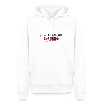 Saucisson apéro - Sweat à capuche Premium bio Homme - blanc - Devant - Nico (187cm)