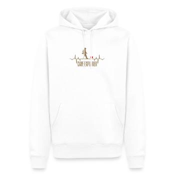 Cave Explorer Heartbeat Hobby Love Caving T-Shirt - Men’s Premium Organic Hoodie - white - Front - Nico (187cm)