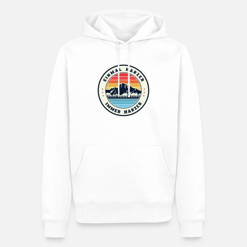 Einmal Harzer, Immer Harzer - Männer Premium Bio Hoodie - Weiß