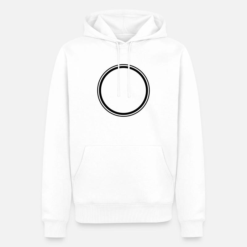 Cercle avec double contour - Sweat à capuche Premium bio Homme - blanc