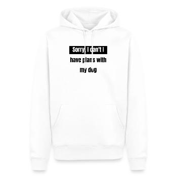 chien - plans avec mon chien - Sweat à capuche Premium bio Homme - blanc - Devant - Nico (187cm)