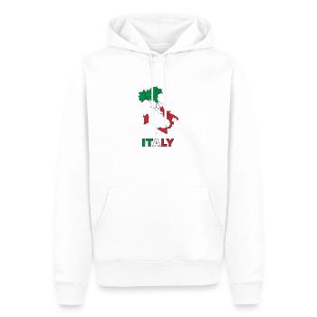 italy - Men’s Premium Organic Hoodie - white - Front - Nico (187cm)
