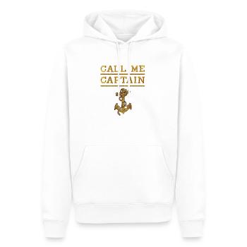 Captain - Sweat à capuche Premium bio Homme - blanc - Devant - Nico (187cm)
