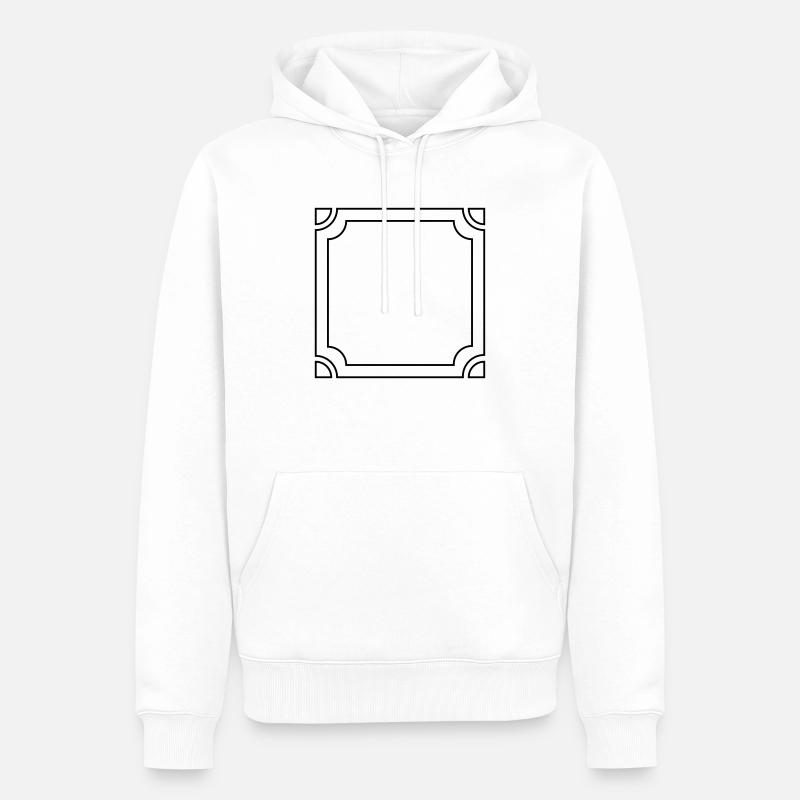 Cooler kitschiger Rahmen - Männer Premium Bio Hoodie - Weiß